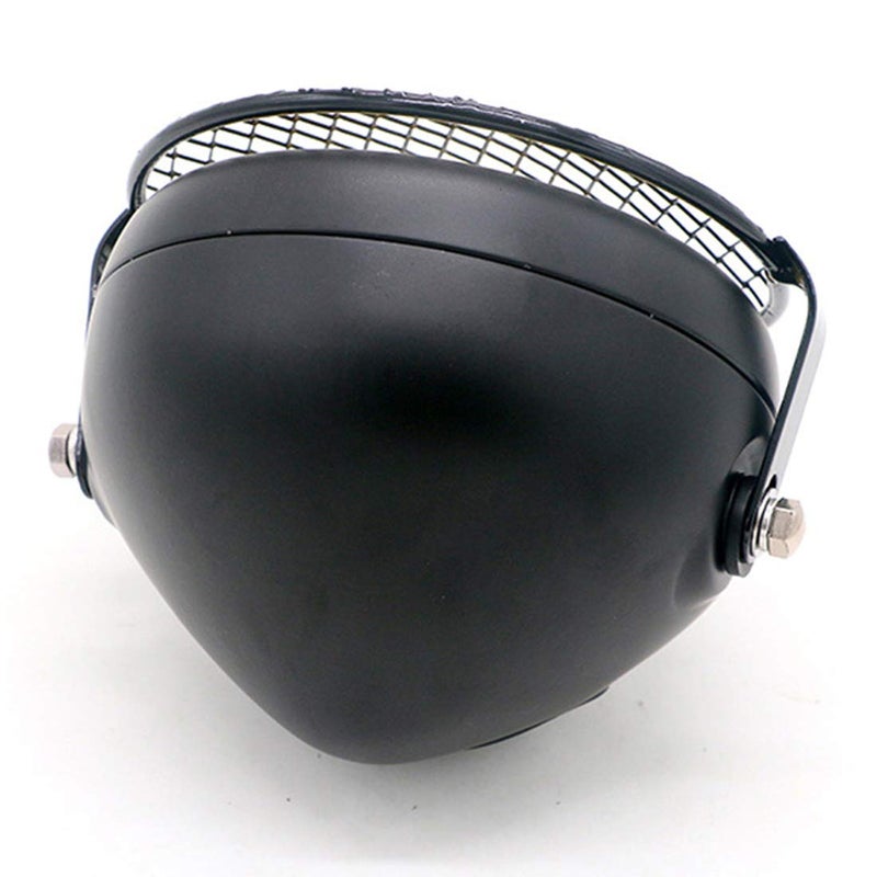 YIBO Vintage Motorcycle Headlight Cafe Racer Head Light Decorative Lights Modified Motorbiker Vintage Head Light With Grill Cover (Amber Lens+ Diamond Mesh) - Image 3